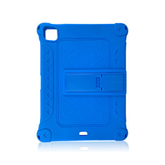 Silikon Hülle Handyhülle und Kunststoff Schutzhülle Hartschalen Tasche mit Ständer H01 für Apple iPad Pro 11 (2020) Blau