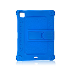 Silikon Hülle Handyhülle und Kunststoff Schutzhülle Hartschalen Tasche mit Ständer H01 für Apple iPad Pro 11 (2021) Blau