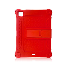 Silikon Hülle Handyhülle und Kunststoff Schutzhülle Hartschalen Tasche mit Ständer H01 für Apple iPad Pro 11 (2022) Rot