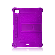 Silikon Hülle Handyhülle und Kunststoff Schutzhülle Hartschalen Tasche mit Ständer H01 für Apple iPad Pro 11 (2022) Violett