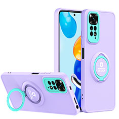 Silikon Hülle Handyhülle und Kunststoff Schutzhülle Hartschalen Tasche mit Ständer H02P für Xiaomi Redmi Note 12 Pro 4G Violett