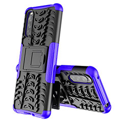 Silikon Hülle Handyhülle und Kunststoff Schutzhülle Hartschalen Tasche mit Ständer JX2 für Sony Xperia 10 III Lite Violett