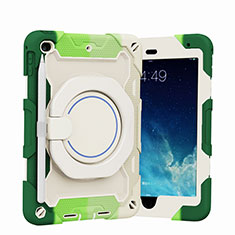Silikon Hülle Handyhülle und Kunststoff Schutzhülle Hartschalen Tasche mit Ständer L02 für Apple iPad Mini 4 Grün