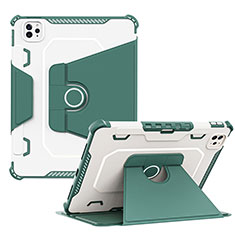 Silikon Hülle Handyhülle und Kunststoff Schutzhülle Hartschalen Tasche mit Ständer L04 für Apple iPad Pro 11 (2021) Grün