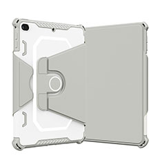 Silikon Hülle Handyhülle und Kunststoff Schutzhülle Hartschalen Tasche mit Ständer L05 für Apple iPad Mini 4 Grau