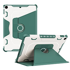 Silikon Hülle Handyhülle und Kunststoff Schutzhülle Hartschalen Tasche mit Ständer L05 für Apple New iPad 9.7 (2018) Grün