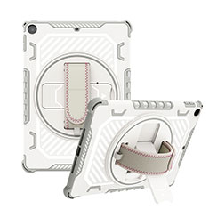 Silikon Hülle Handyhülle und Kunststoff Schutzhülle Hartschalen Tasche mit Ständer L06 für Apple New iPad 9.7 (2018) Grau