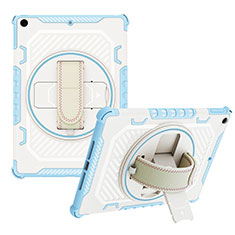 Silikon Hülle Handyhülle und Kunststoff Schutzhülle Hartschalen Tasche mit Ständer L07 für Apple iPad 10.2 (2019) Blau