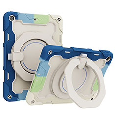 Silikon Hülle Handyhülle und Kunststoff Schutzhülle Hartschalen Tasche mit Ständer L10 für Apple iPad 10.2 (2019) Hellblau