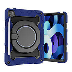 Silikon Hülle Handyhülle und Kunststoff Schutzhülle Hartschalen Tasche mit Ständer L13 für Apple iPad Pro 11 (2021) Blau
