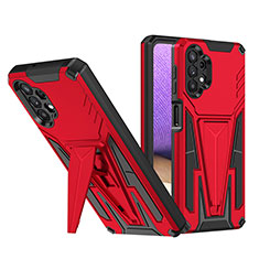 Silikon Hülle Handyhülle und Kunststoff Schutzhülle Hartschalen Tasche mit Ständer MQ1 für Samsung Galaxy A32 4G Rot