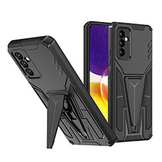 Silikon Hülle Handyhülle und Kunststoff Schutzhülle Hartschalen Tasche mit Ständer MQ1 für Samsung Galaxy A34 5G Schwarz