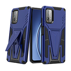 Silikon Hülle Handyhülle und Kunststoff Schutzhülle Hartschalen Tasche mit Ständer MQ1 für Xiaomi Redmi 9T 4G Blau
