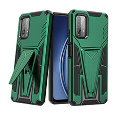 Silikon Hülle Handyhülle und Kunststoff Schutzhülle Hartschalen Tasche mit Ständer MQ1 für Xiaomi Redmi 9T 4G Grün