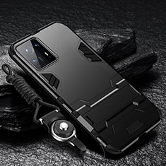 Silikon Hülle Handyhülle und Kunststoff Schutzhülle Hartschalen Tasche mit Ständer R01 für Xiaomi Mi Mix 4 5G Schwarz