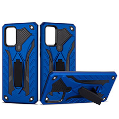 Silikon Hülle Handyhülle und Kunststoff Schutzhülle Hartschalen Tasche mit Ständer YF2 für Samsung Galaxy S20 Plus Blau