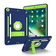 Silikon Hülle Handyhülle und Kunststoff Schutzhülle Hartschalen Tasche mit Ständer YJ2 für Apple iPad 10.2 (2019) Blau