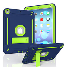 Silikon Hülle Handyhülle und Kunststoff Schutzhülle Hartschalen Tasche mit Ständer YJ2 für Apple iPad Air 3 Blau
