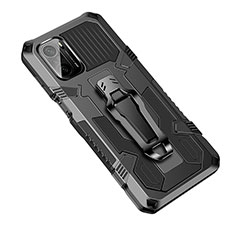Silikon Hülle Handyhülle und Kunststoff Schutzhülle Hartschalen Tasche mit Ständer ZJ2 für Xiaomi Poco F3 5G Grau