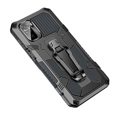Silikon Hülle Handyhülle und Kunststoff Schutzhülle Hartschalen Tasche mit Ständer ZJ2 für Xiaomi Poco M5S Grau