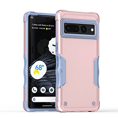 Silikon Hülle Handyhülle und Kunststoff Schutzhülle Hartschalen Tasche QW1 für Google Pixel 7 Pro 5G Rosegold