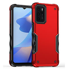 Silikon Hülle Handyhülle und Kunststoff Schutzhülle Hartschalen Tasche QW1 für Oppo A16 Rot