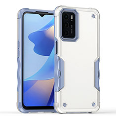 Silikon Hülle Handyhülle und Kunststoff Schutzhülle Hartschalen Tasche QW1 für Oppo A16s Weiß