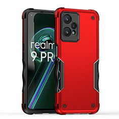 Silikon Hülle Handyhülle und Kunststoff Schutzhülle Hartschalen Tasche QW1 für Realme 9 Pro 5G Rot