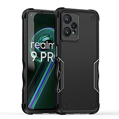 Silikon Hülle Handyhülle und Kunststoff Schutzhülle Hartschalen Tasche QW1 für Realme 9 Pro 5G Schwarz