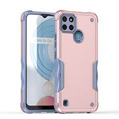 Silikon Hülle Handyhülle und Kunststoff Schutzhülle Hartschalen Tasche QW1 für Realme C25Y India Rosegold