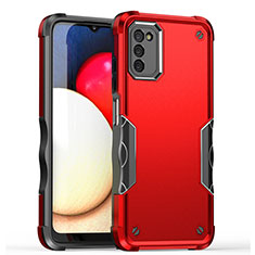 Silikon Hülle Handyhülle und Kunststoff Schutzhülle Hartschalen Tasche QW1 für Samsung Galaxy A02s Rot