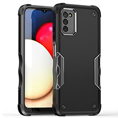 Silikon Hülle Handyhülle und Kunststoff Schutzhülle Hartschalen Tasche QW1 für Samsung Galaxy A02s Schwarz