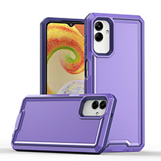 Silikon Hülle Handyhülle und Kunststoff Schutzhülle Hartschalen Tasche QW1 für Samsung Galaxy A04 4G Violett