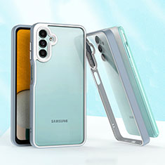 Silikon Hülle Handyhülle und Kunststoff Schutzhülle Hartschalen Tasche QW1 für Samsung Galaxy A04s Lavendel Grau