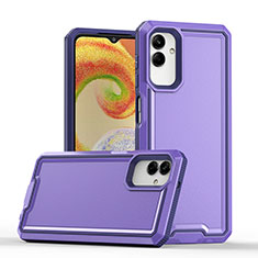 Silikon Hülle Handyhülle und Kunststoff Schutzhülle Hartschalen Tasche QW1 für Samsung Galaxy M04 Violett