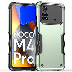 Silikon Hülle Handyhülle und Kunststoff Schutzhülle Hartschalen Tasche QW1 für Xiaomi Poco M4 Pro 4G Minzgrün