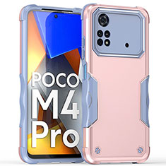 Silikon Hülle Handyhülle und Kunststoff Schutzhülle Hartschalen Tasche QW1 für Xiaomi Poco M4 Pro 4G Rosa