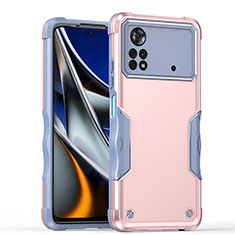 Silikon Hülle Handyhülle und Kunststoff Schutzhülle Hartschalen Tasche QW1 für Xiaomi Poco X4 Pro 5G Rosa