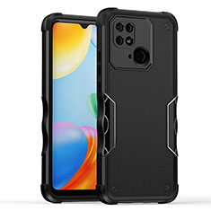 Silikon Hülle Handyhülle und Kunststoff Schutzhülle Hartschalen Tasche QW1 für Xiaomi Redmi 10 Power Schwarz