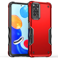 Silikon Hülle Handyhülle und Kunststoff Schutzhülle Hartschalen Tasche QW1 für Xiaomi Redmi Note 11 Pro 4G Rot