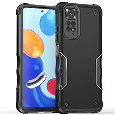 Silikon Hülle Handyhülle und Kunststoff Schutzhülle Hartschalen Tasche QW1 für Xiaomi Redmi Note 11 Pro 4G Schwarz