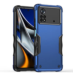 Silikon Hülle Handyhülle und Kunststoff Schutzhülle Hartschalen Tasche QW1 für Xiaomi Redmi Note 11E Pro 5G Blau