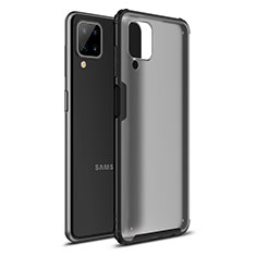 Silikon Hülle Handyhülle und Kunststoff Schutzhülle Hartschalen Tasche U01 für Samsung Galaxy A12 5G Schwarz