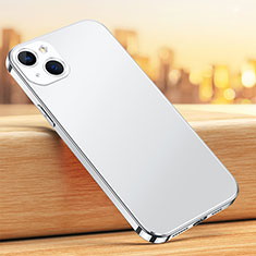 Silikon Hülle Handyhülle und Kunststoff Schutzhülle Hartschalen Tasche U02 für Apple iPhone 15 Silber