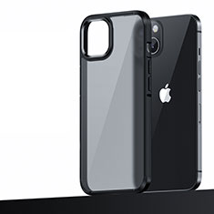 Silikon Hülle Handyhülle und Kunststoff Schutzhülle Hartschalen Tasche U04 für Apple iPhone 13 Mini Schwarz