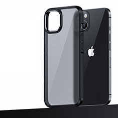 Silikon Hülle Handyhülle und Kunststoff Schutzhülle Hartschalen Tasche U04 für Apple iPhone 14 Plus Schwarz