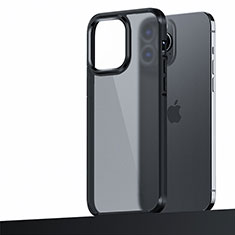 Silikon Hülle Handyhülle und Kunststoff Schutzhülle Hartschalen Tasche U04 für Apple iPhone 15 Pro Max Schwarz