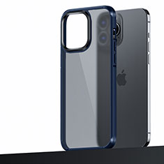 Silikon Hülle Handyhülle und Kunststoff Schutzhülle Hartschalen Tasche U04 für Apple iPhone 16 Pro Max Blau