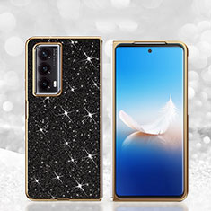 Silikon Hülle Handyhülle und Kunststoff Schutzhülle Hartschalen Tasche Vorder und Rückseite 360 Grad Ganzkörper Bling-Bling für Huawei Honor Magic Vs2 5G Schwarz