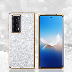 Silikon Hülle Handyhülle und Kunststoff Schutzhülle Hartschalen Tasche Vorder und Rückseite 360 Grad Ganzkörper Bling-Bling für Huawei Honor Magic Vs2 5G Silber